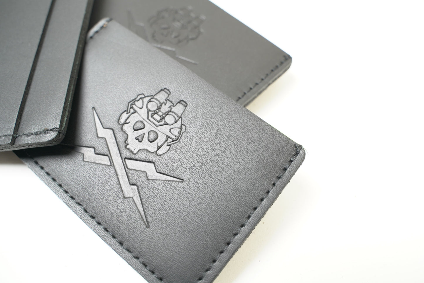 Leather embossed card holder