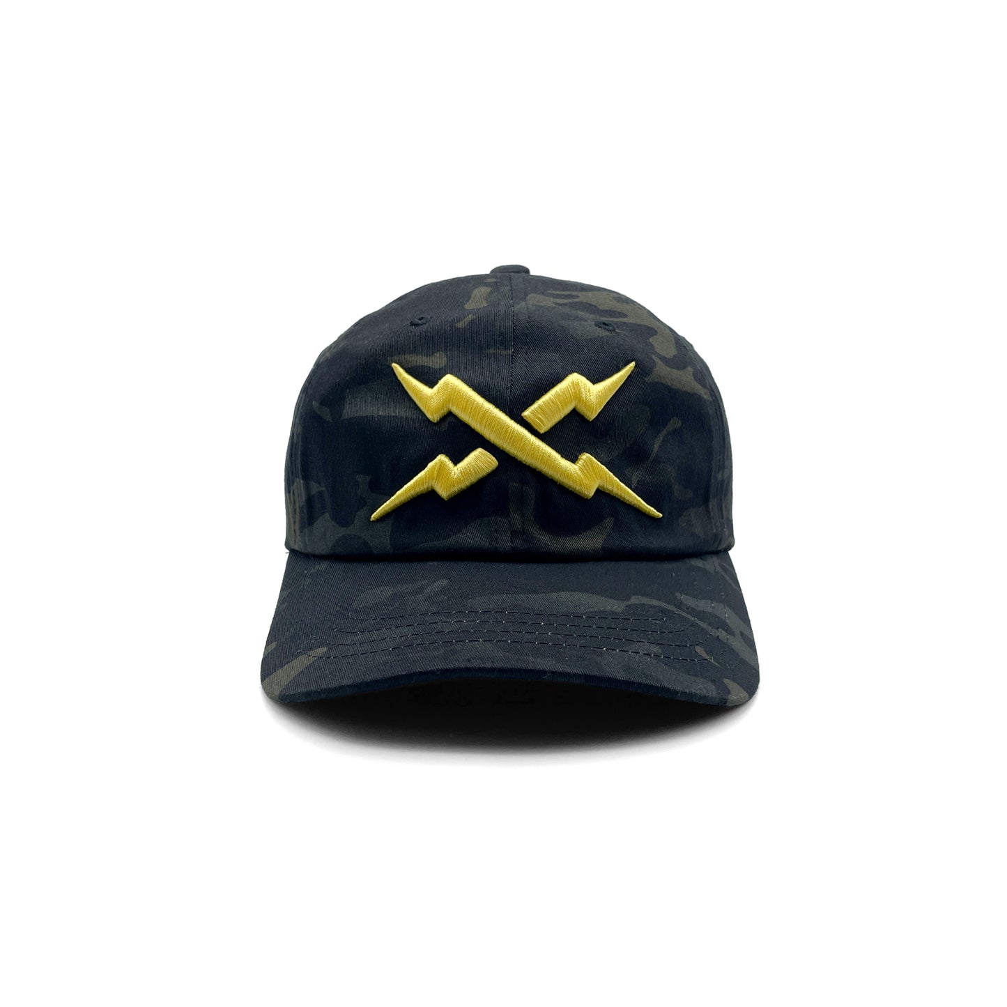 YELLOW RAID BOLT BLACK MULTICAM DAD HAT