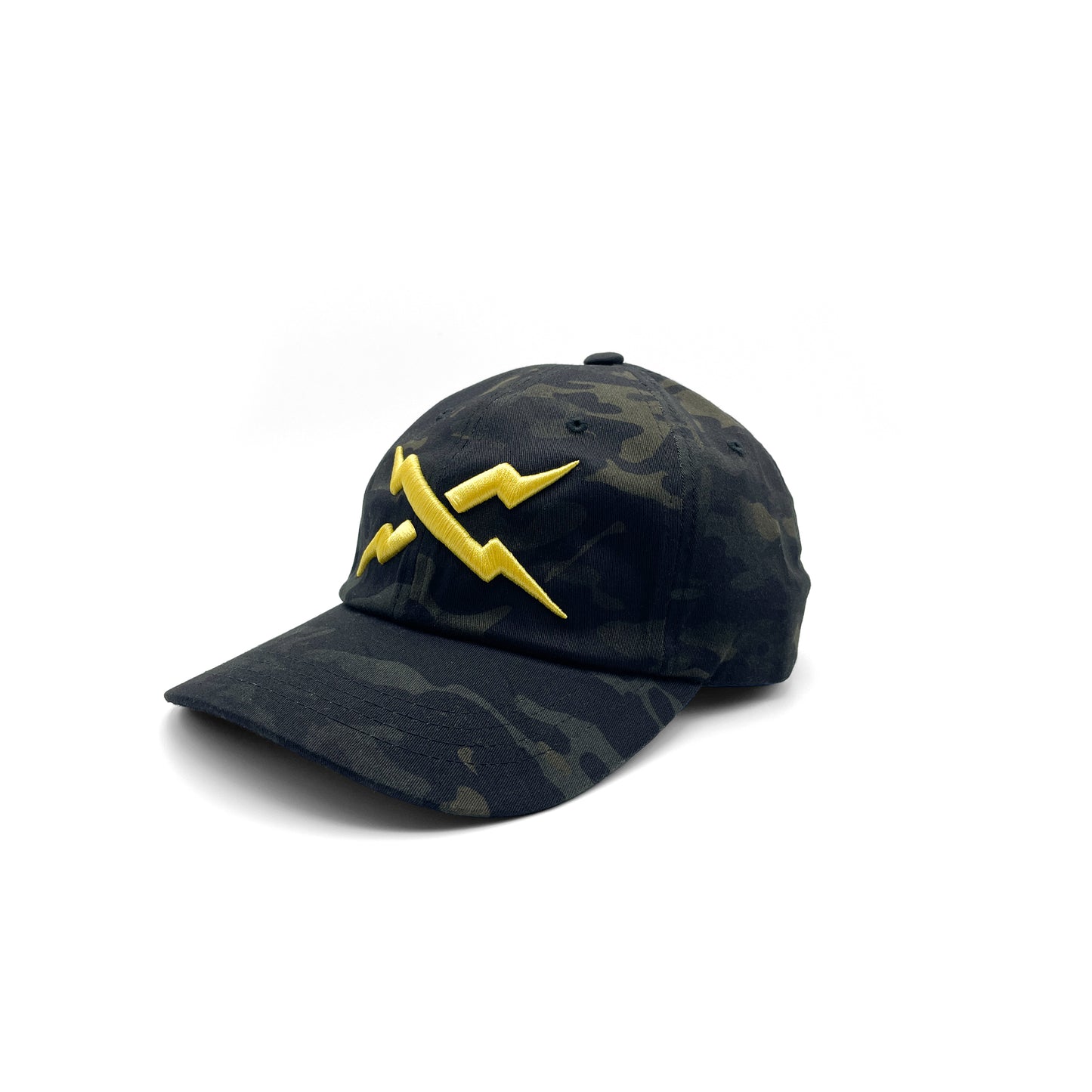 YELLOW RAID BOLT BLACK MULTICAM DAD HAT