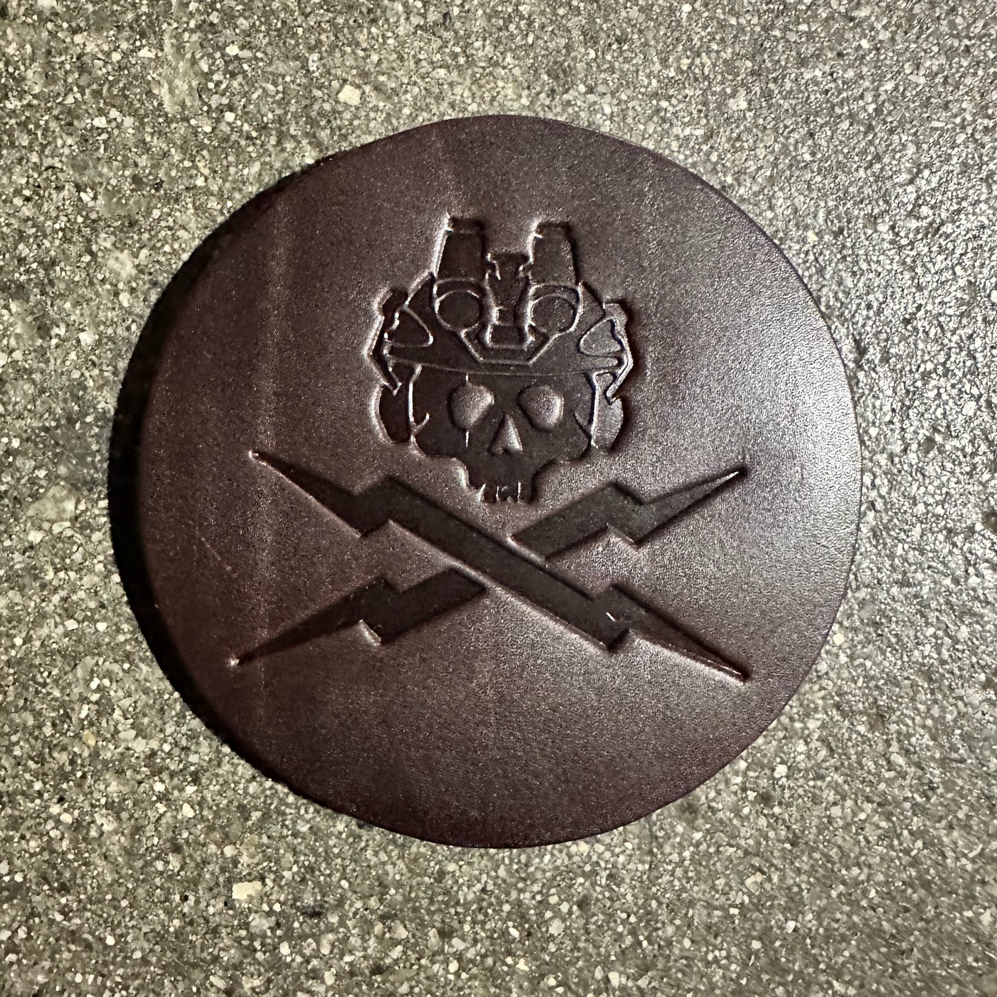 LEATHER JOLLY RAID BEVERAGE COASTERS
