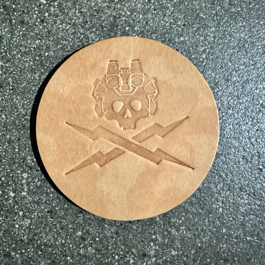 LEATHER JOLLY RAID BEVERAGE COASTERS