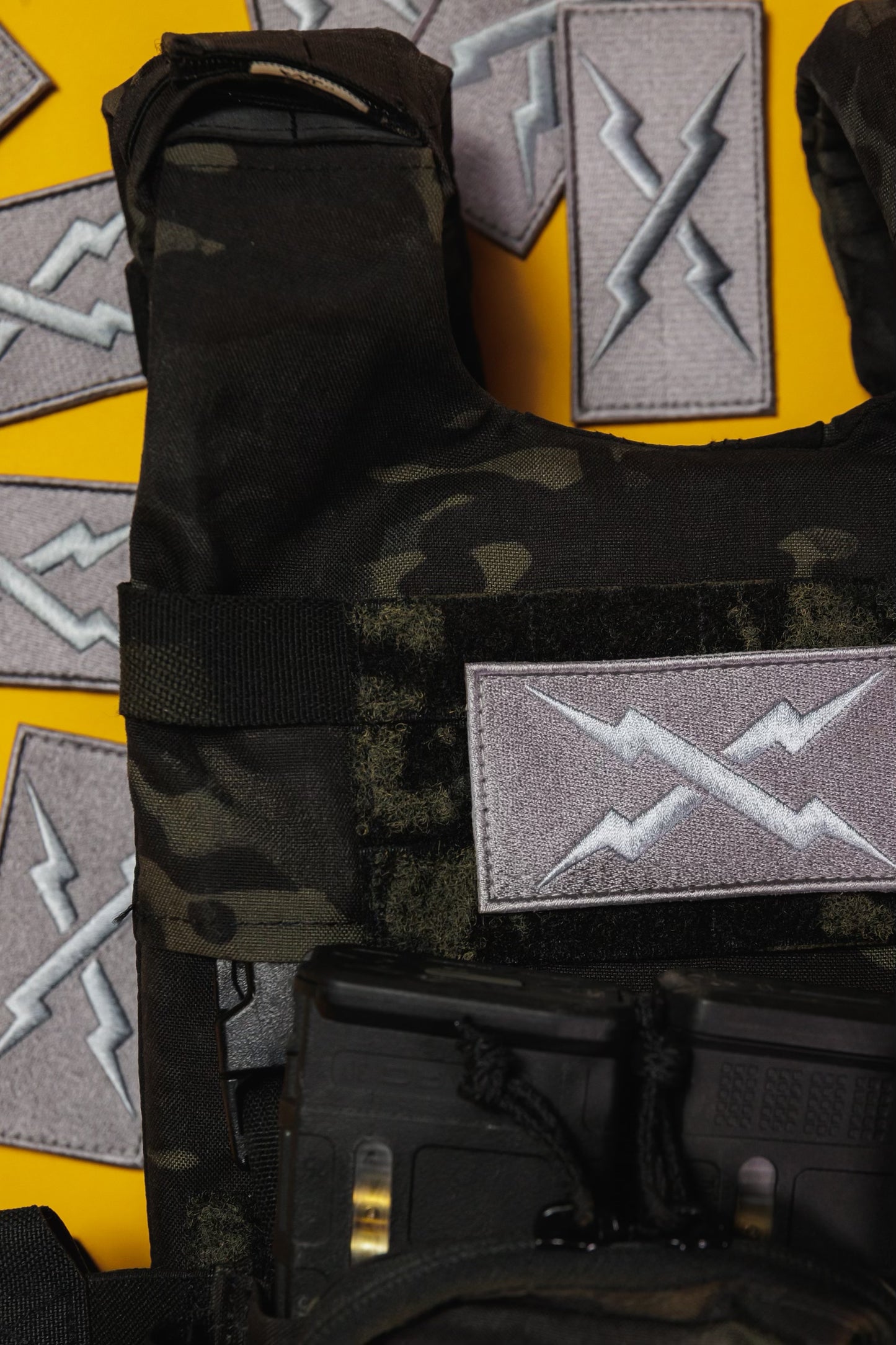 SILVER BOLTS EMBROIDERED PATCH