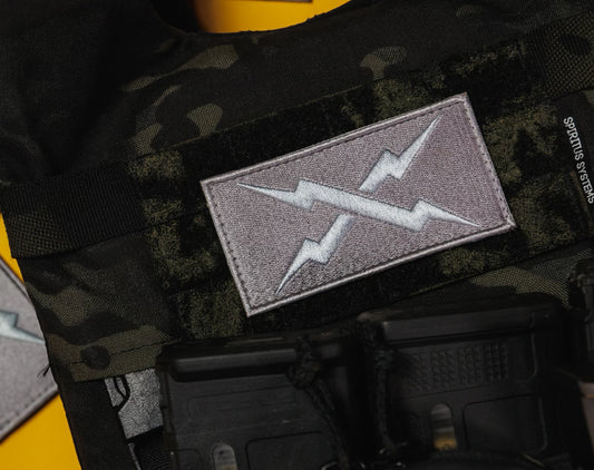 SILVER BOLTS EMBROIDERED PATCH
