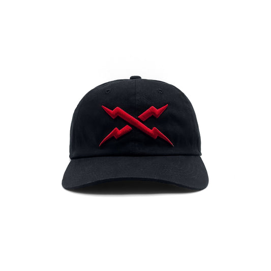 RED BOLTS DAD HAT - BLACK