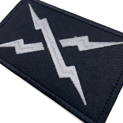 SILVER BOLT EMBROIDERED PATCH