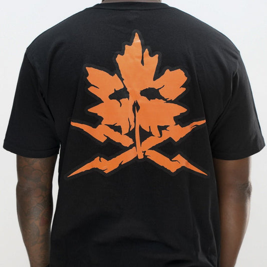 Black maple leaf tee back