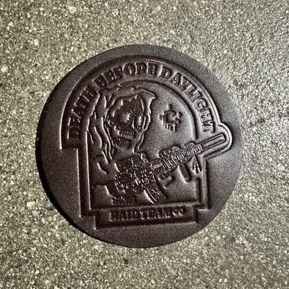 LEATHER DEATH BEFORE DAYLIGHT BEVERAGE COASTERS