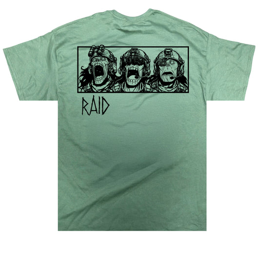 PRIMAL RAIDS-MILITARY GREEN TEE