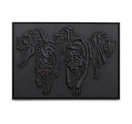 Black on Black wolf pack patch