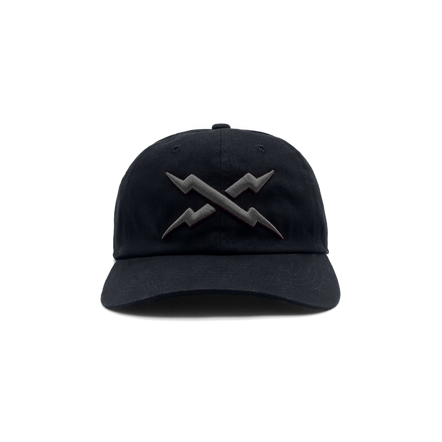 GREY BOLT DAD HAT - BLACK