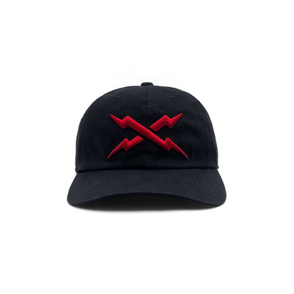 RED BOLT DAD HAT - BLACK